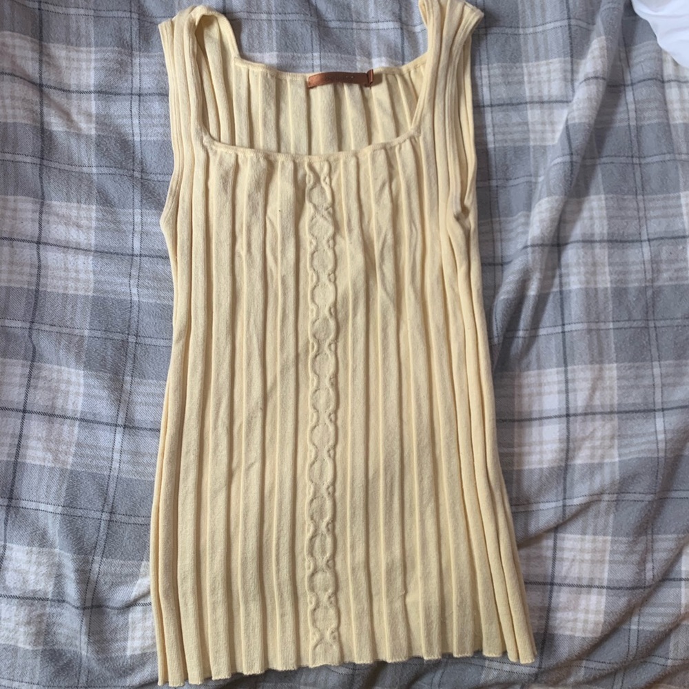 yellow tank top